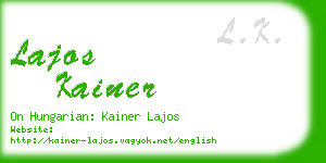 lajos kainer business card